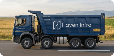 Haven Infra commercial branding mockup by Mohammed Sufiyan